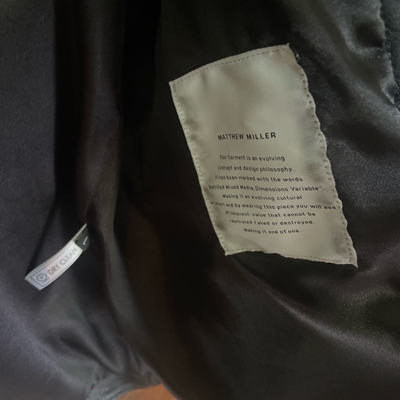 MATTHEW MILLER Rare Untitled Mixed Media Black Leather Moto Jacket - Picture 2 of 4